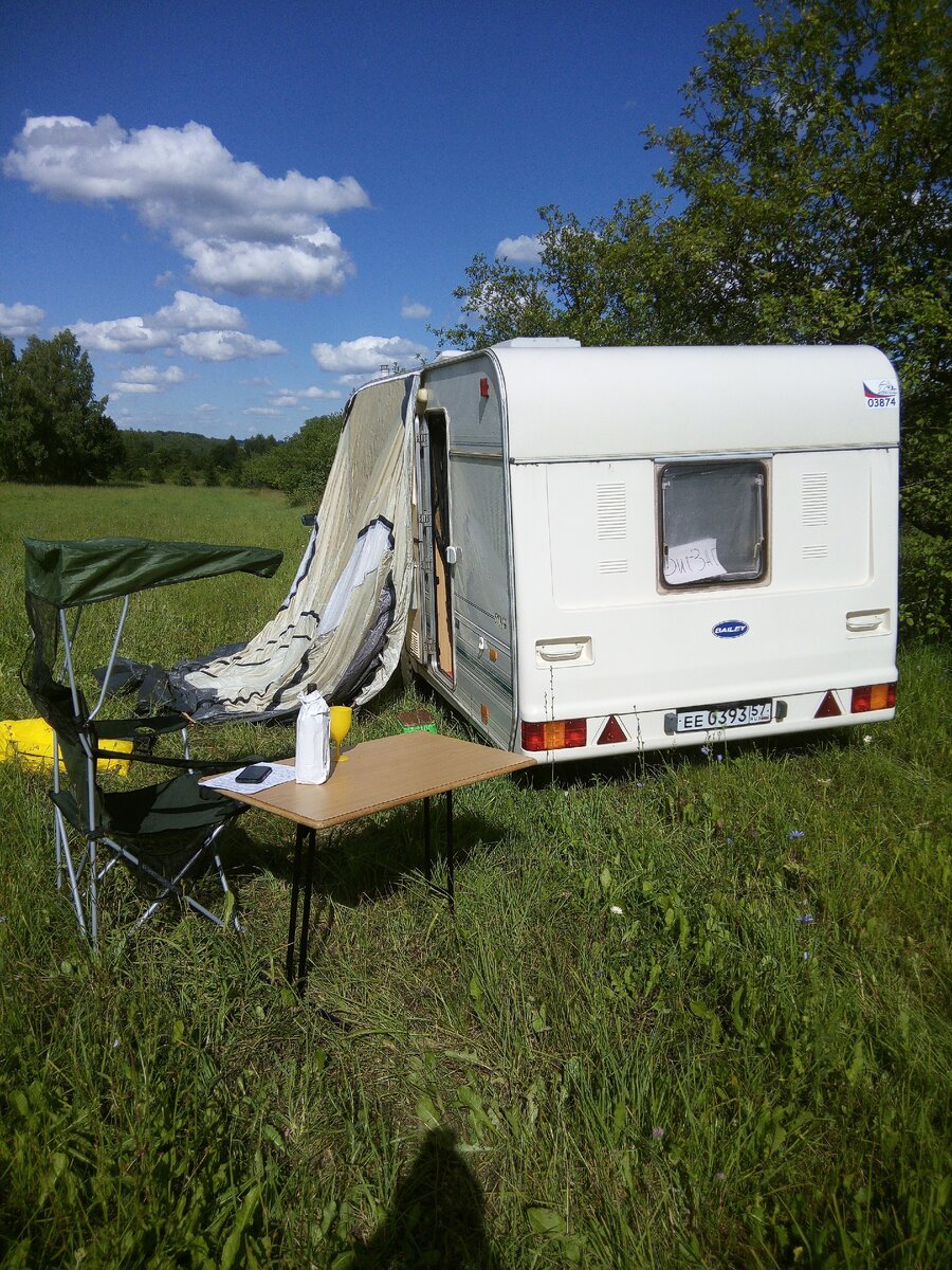 Наш прицеп, установление палатки