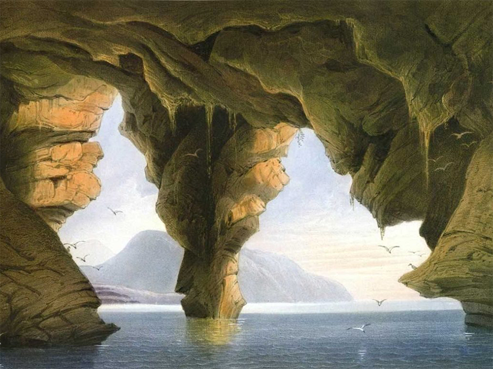 Пушкинский грот в изображении К. Боссоли