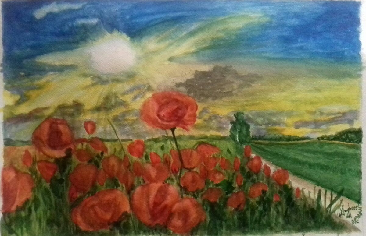 Маки, Акварель, 29*42 см.