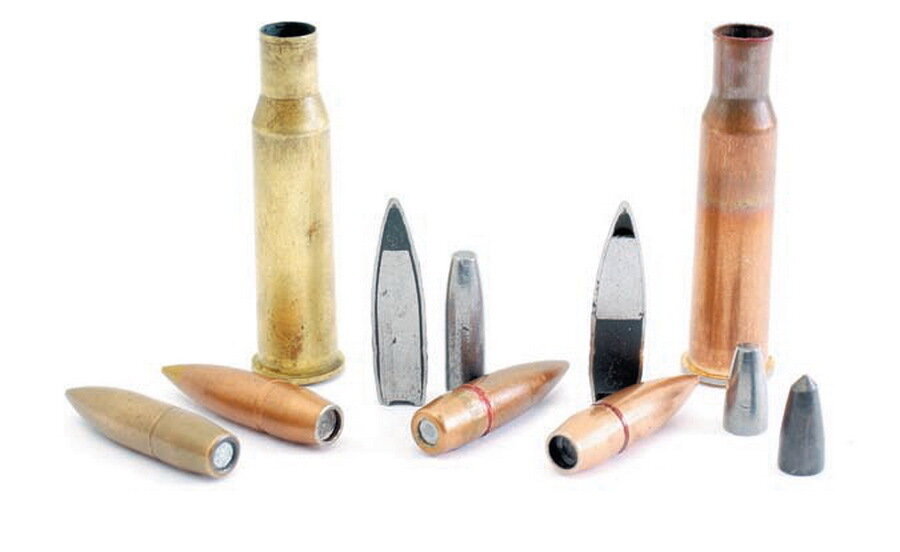  Пули, сердечники и гильзы винтовочных патронов Ц, Д, ЛПС и 7Н1 (в разрезе), 7Н14
kalashnikov.ru