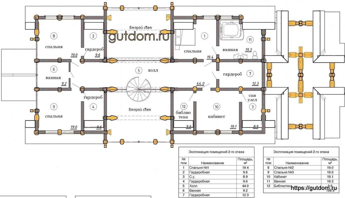 планировка дома второй этаж