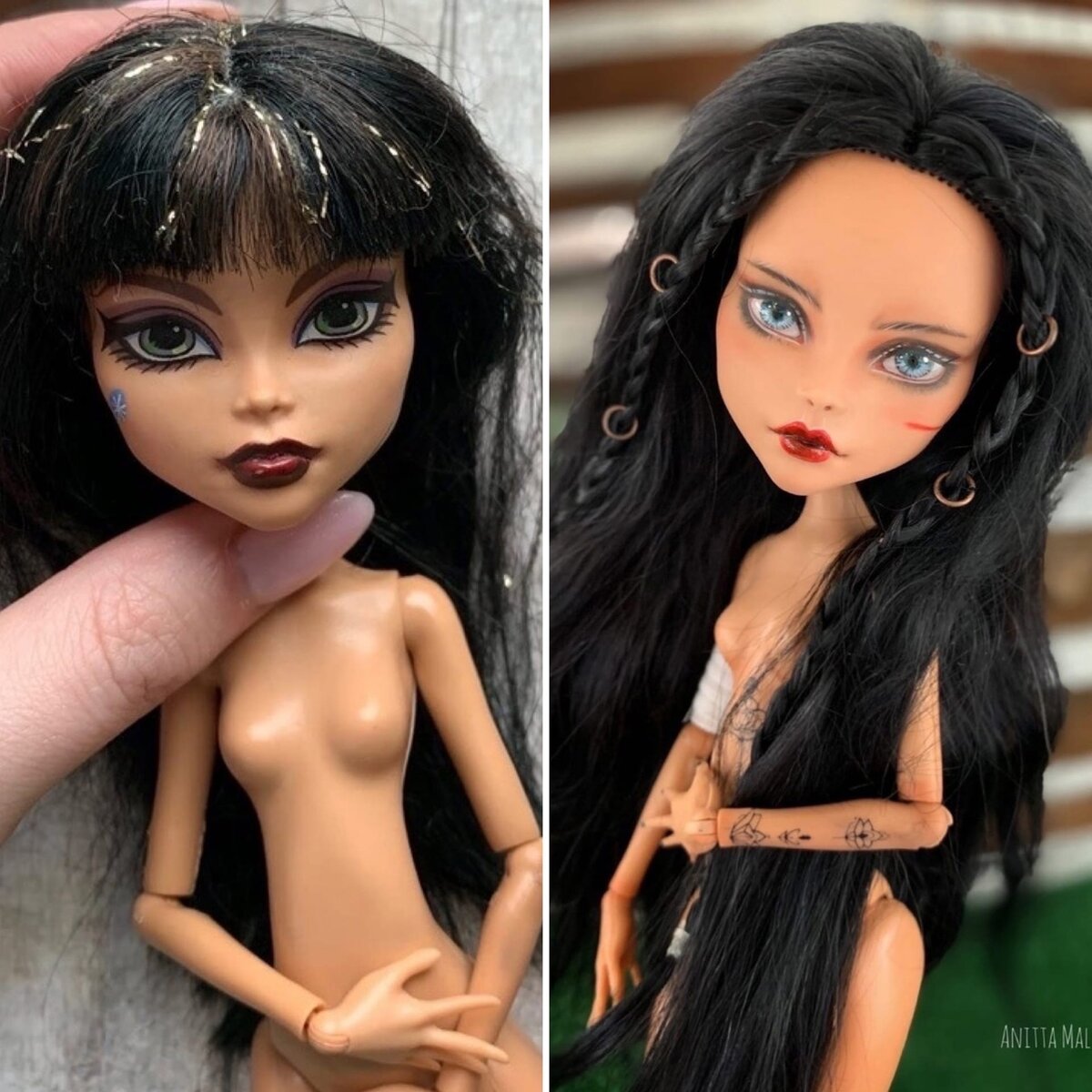 До и После перепрошивки волос и перерисовки личика