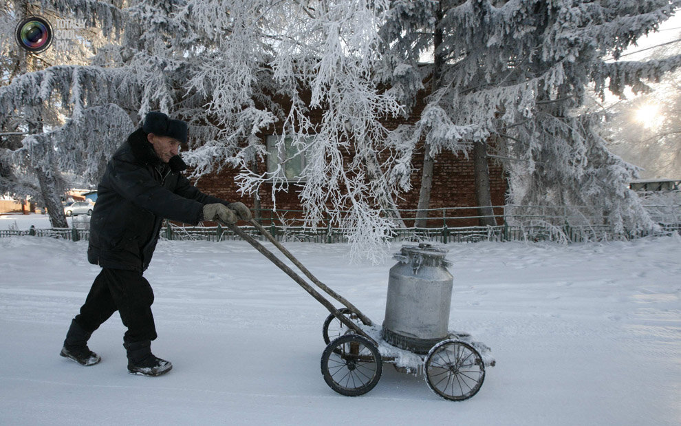 Старичок перевозит флягу. Фото из интернета