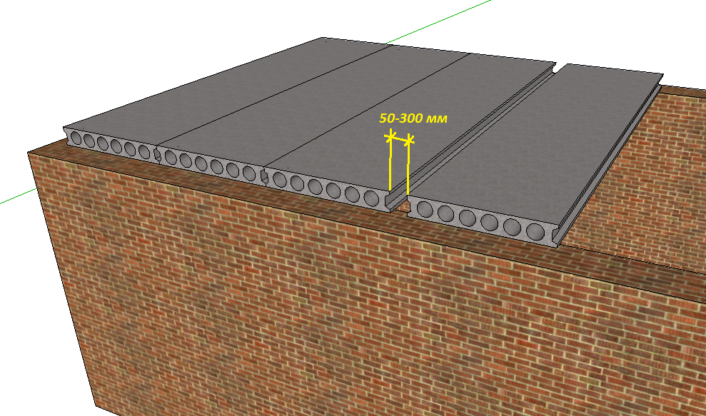 Зазор между плитами перекрытия