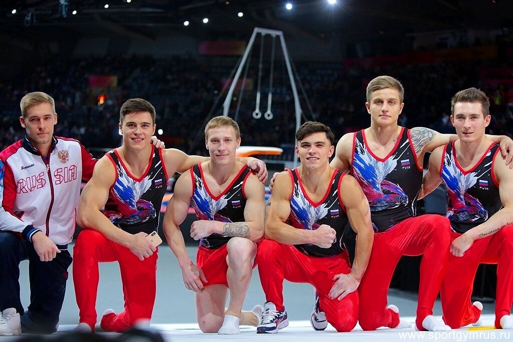 Золотая мужская Сборная России по Спортивной Гимнастике на чемпионате Мира 2019. Фото из свободных источников.