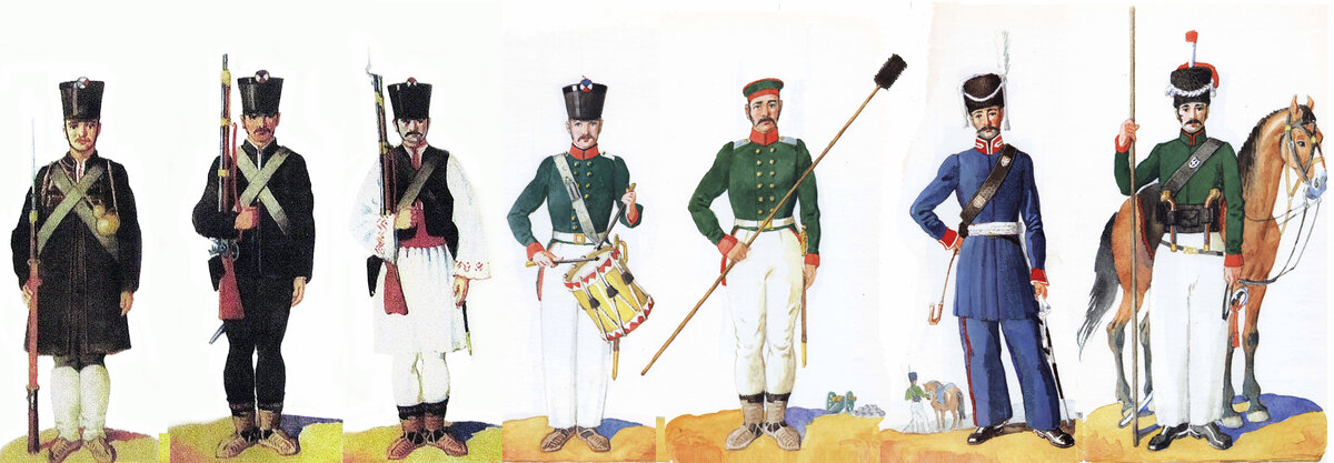 Так выглядели солдаты и офицеры сербской армии в 1807 году.