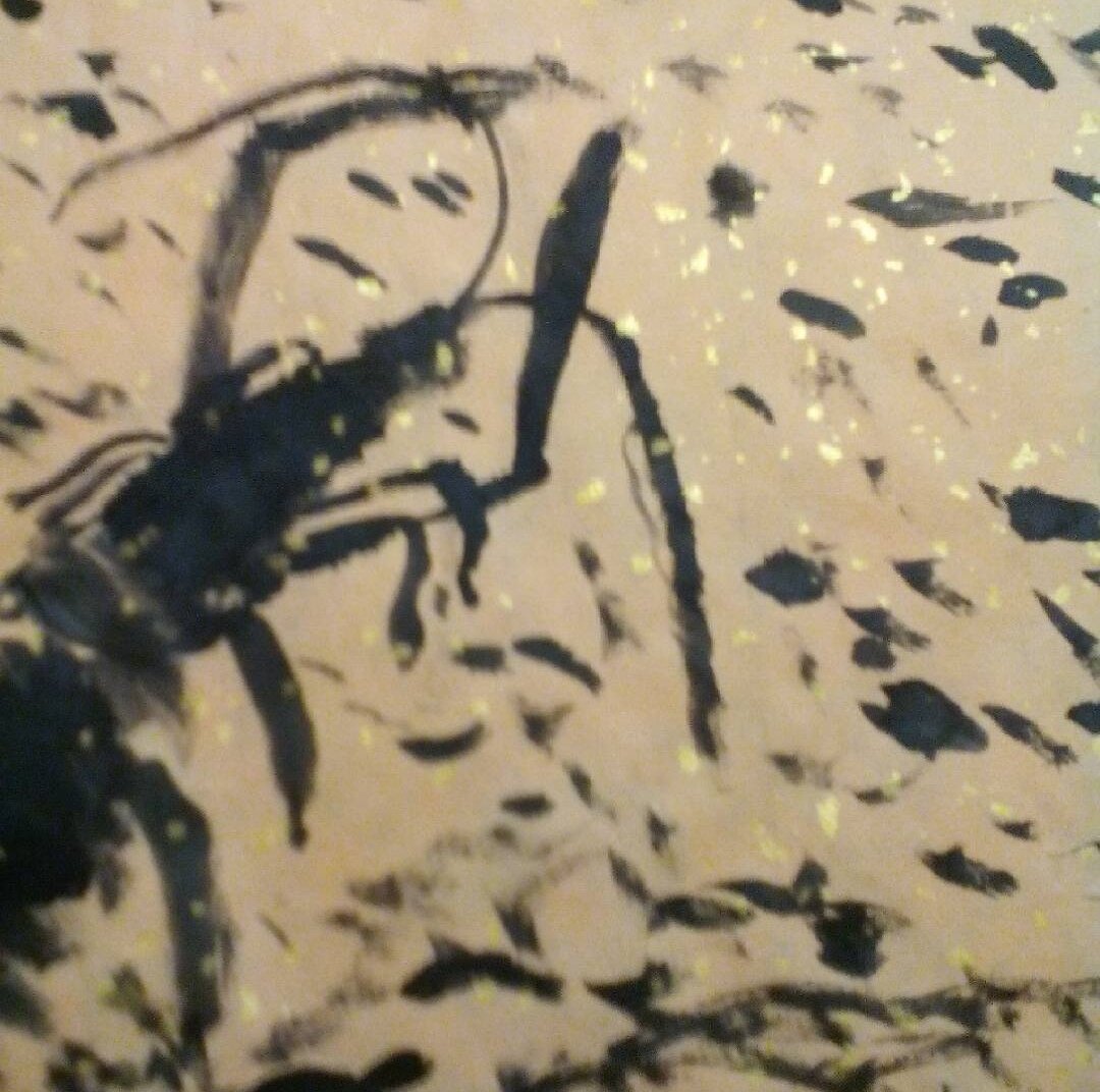 Рак в технике японской живописи суми-е. Фото было обрезано нельзяграммом.