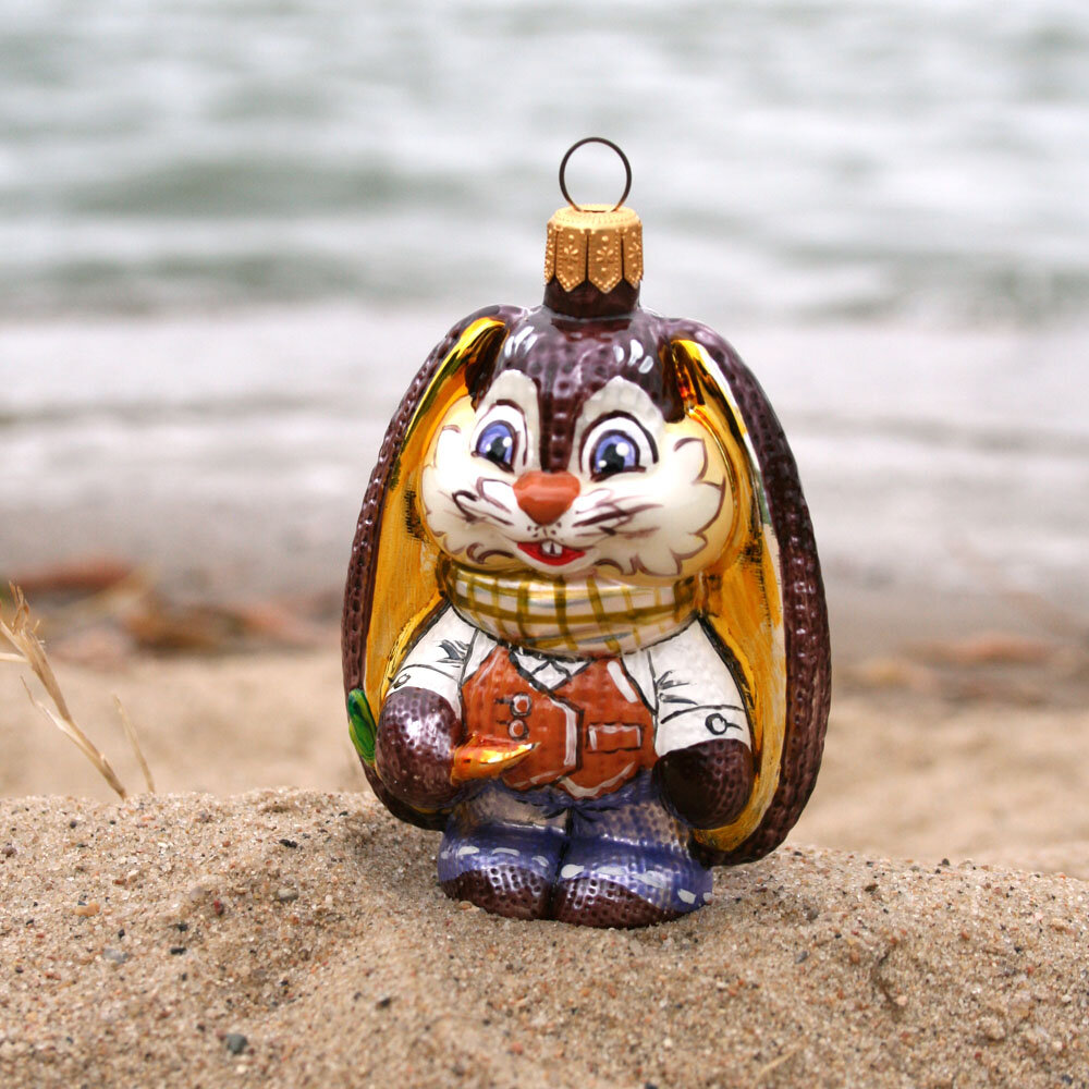 Елочные игрушки Глаз-Алмаз коллекция фактурных Зайчиков - Шоколадный