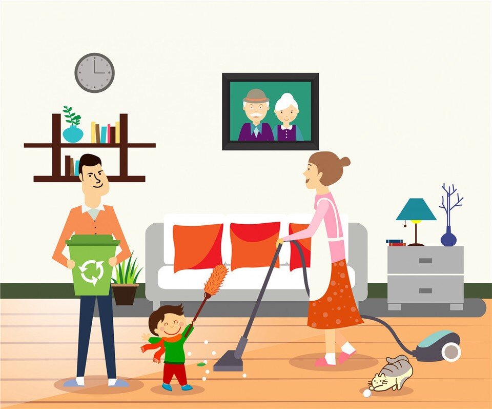 Картинка семья работает