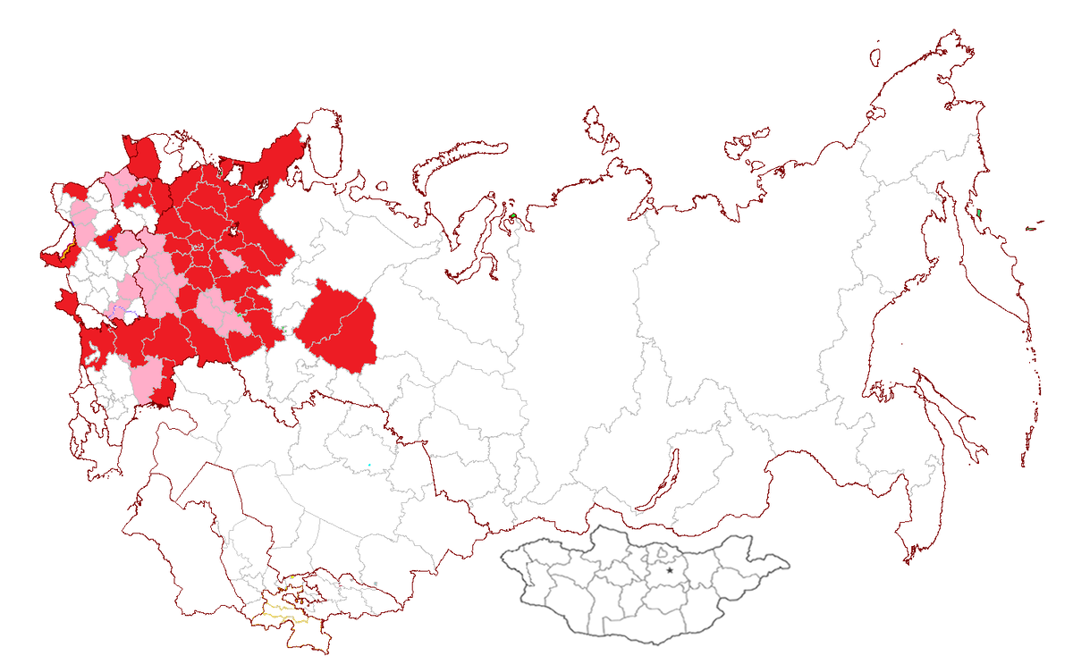 Красным обозначены регионы и страны, где я вдумчиво и надолго останавливался. Розовым - те, где я был хотя бы мимолетным проездом по земле или по воде. 