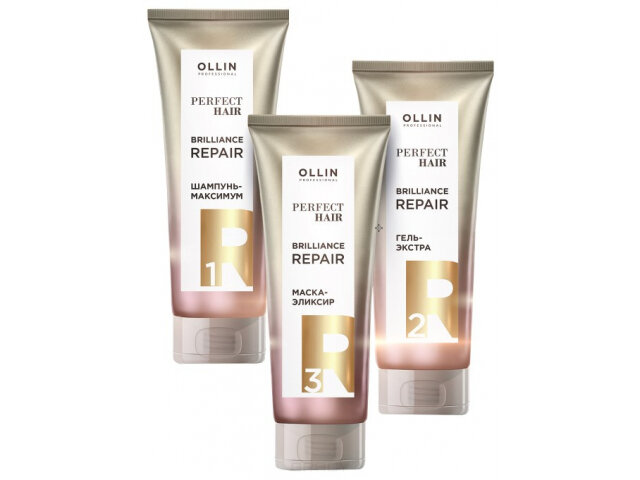 Продукты для глубокого восстановления: шампунь, гель и маска Ollin Perfect Hair Brilliance Repair