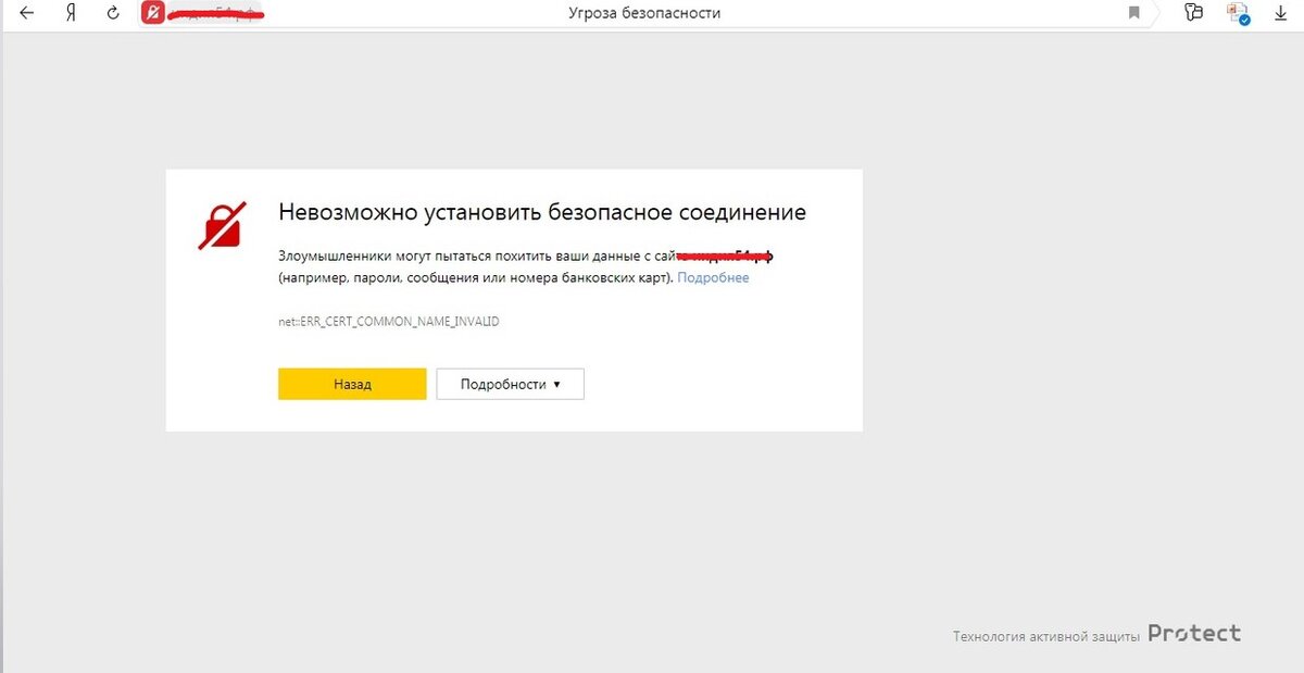 Предупреждение поисковой системы об отсутствии SSL сертификата на сайте
