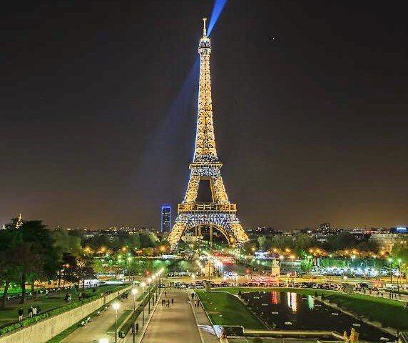 Париж, Эйфелева башня: вид с Марсова поля