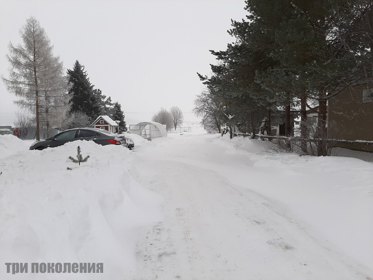 Самое время убирать сугробы, пока они не начали подтаивать | ТРИ ПОКОЛЕНИЯ  | Дзен