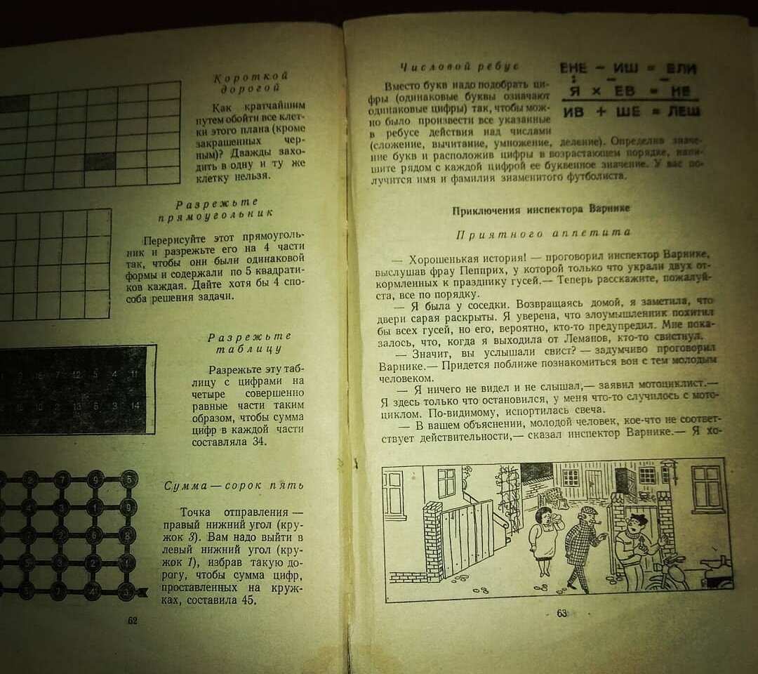 Фото страниц книги. Математические задачки и детективные истории