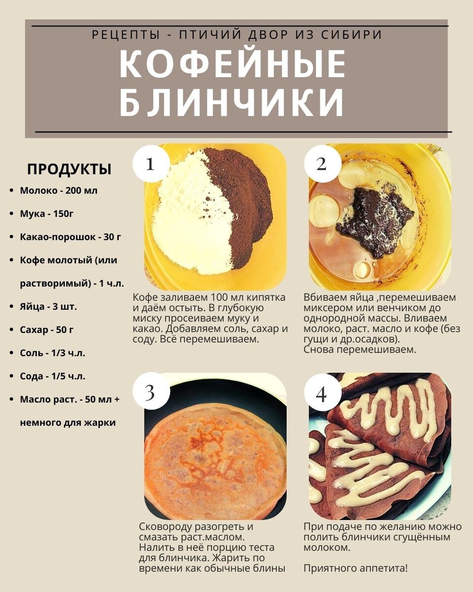 Кофейно-шоколадные блинчики