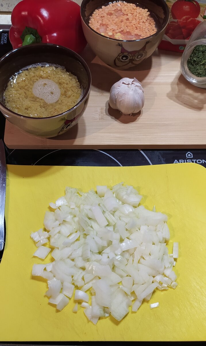 Репчатый лук мелко нарезать!