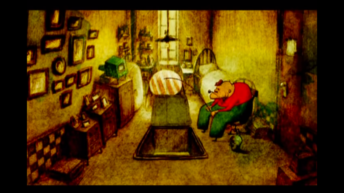 Кадр из мультфильма «Дом из маленьких кубиков»