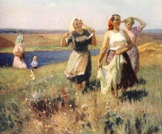 Работа советского художника К. Казанчана. Простор, 1955. 1950-е Всесоюзные выставки советского искусства.
