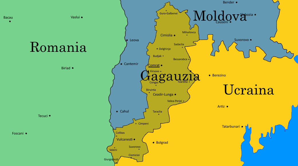 Гагаузской автономии молдавии на карте