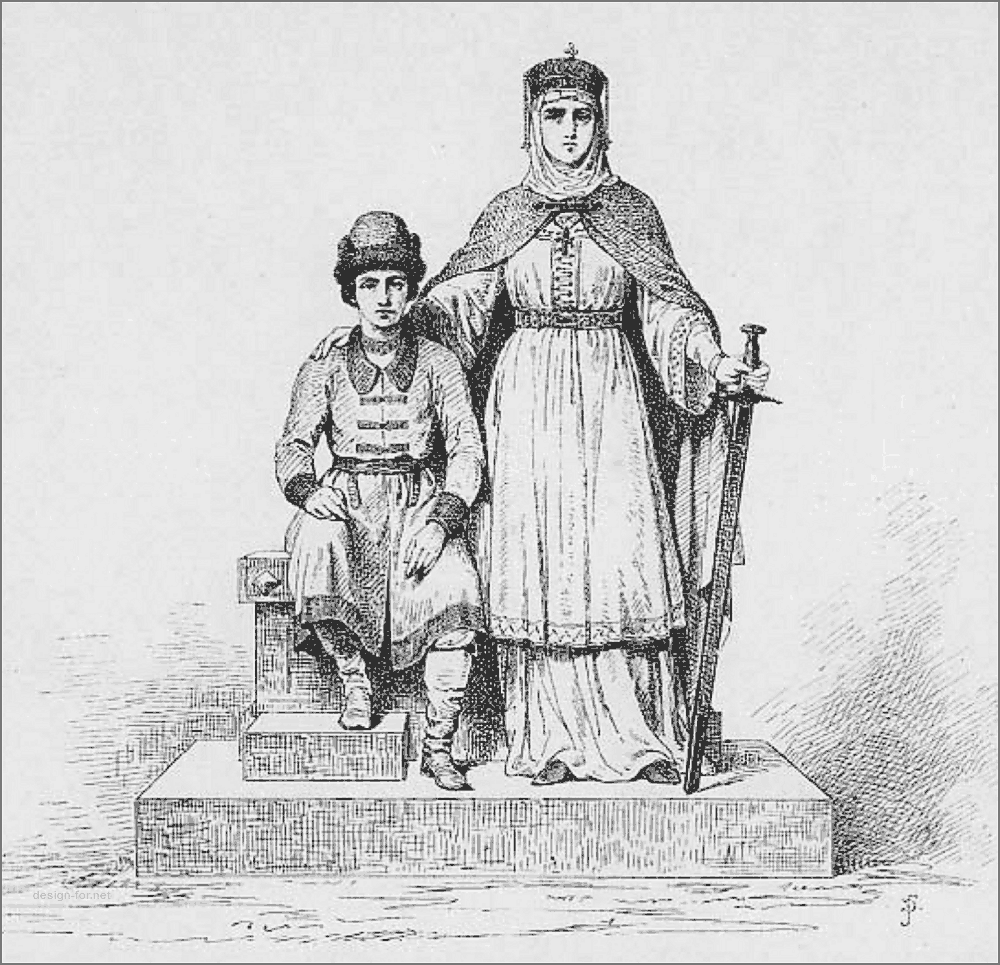 Княгиня Ольга с сыном Святославом