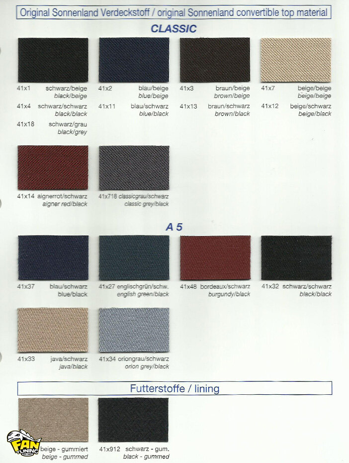 Кабриолетная ткань (кабриолетный верх) 