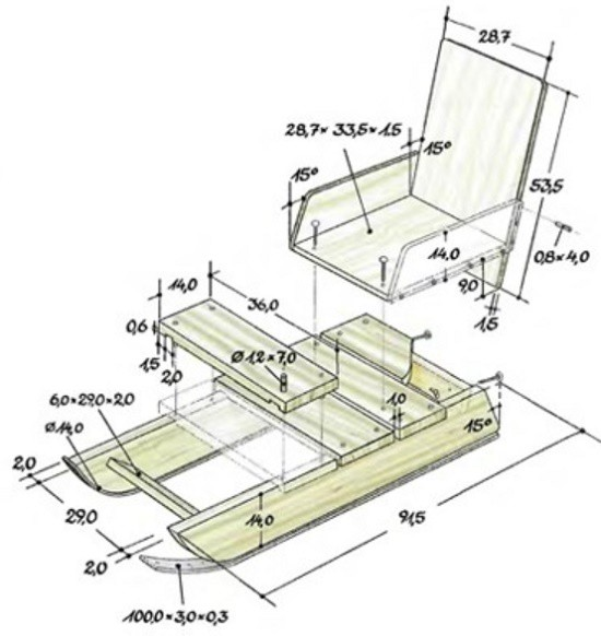 Деревянные сани своими руками