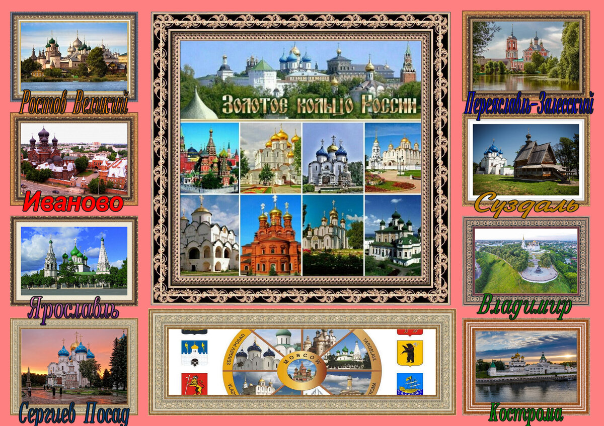 Гербы городов Золотого кольца России.