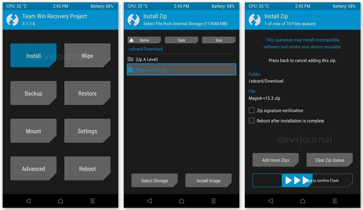 Установка Magisk через TWRP