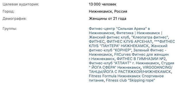 Ж, от 21 года, группы конкурентов