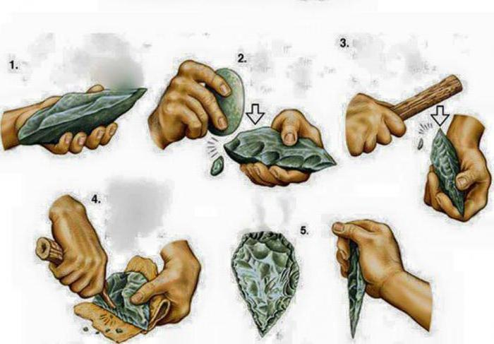 2 - оббивка; 3, 4 - ретушь [https://autogear.ru/article/349/328/orudie-truda-kamennogo-veka-foto-s-nazvaniyami/]