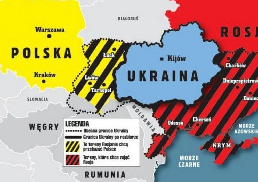 Польское "видение" раздела Украины. Источник: e-news.su