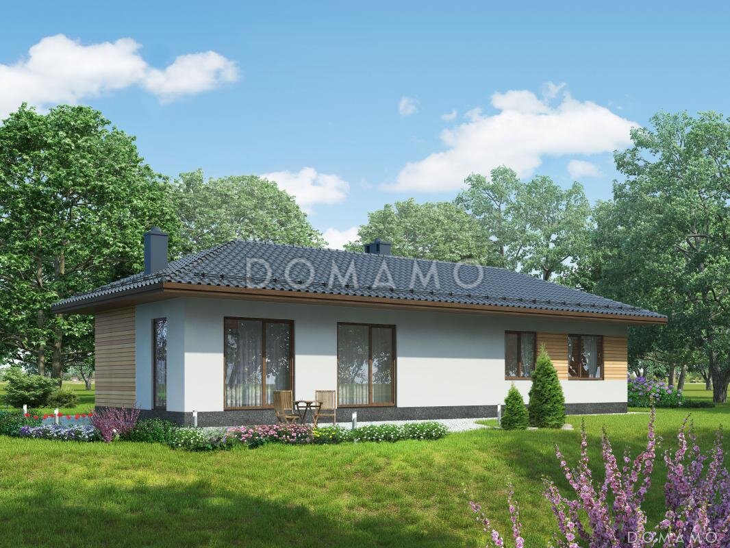 Окна в пол запланированы по всем трем стенам гостиной