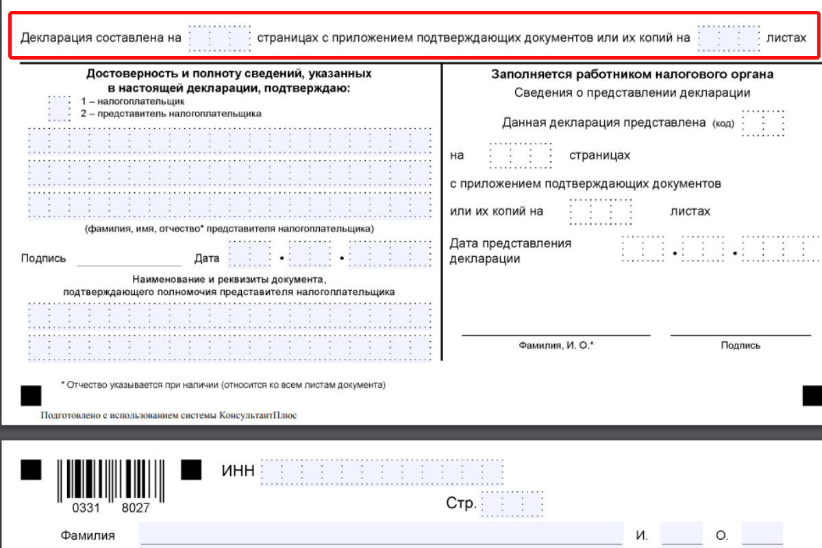 Декларация по страховым взносам. Образец заполнения титульного листа 3 НДФЛ.