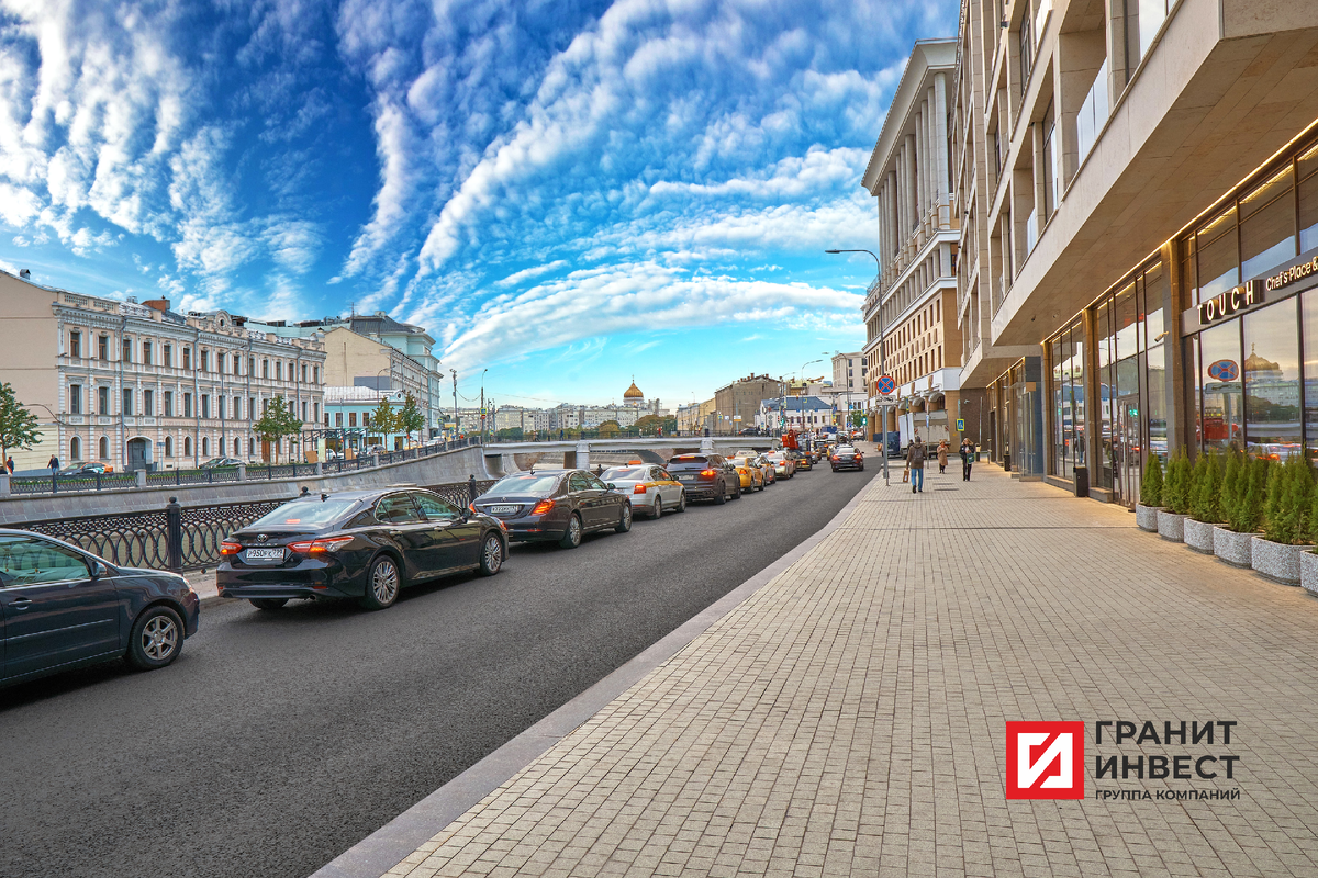Гранитное мощение на Садовнической набережной, Москва