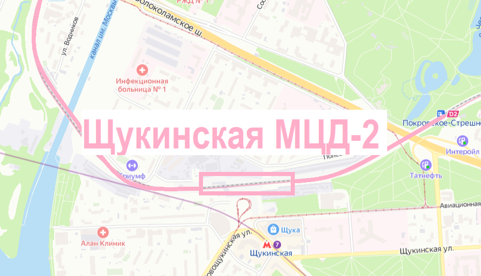 Метро щукинская на карте