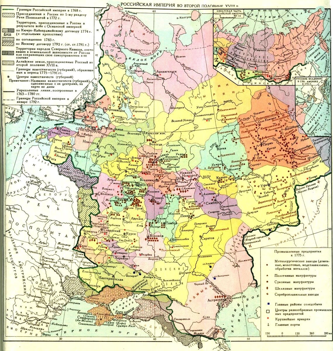 Карта россии в 18 веке