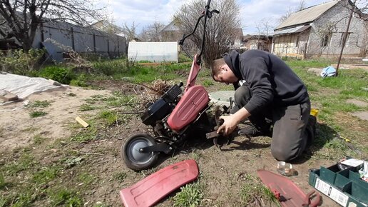 Мотоблок Карвер МТ-650. Установка рычага управления дроссельной заслонкой.