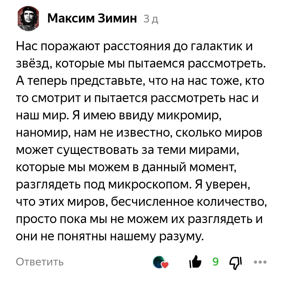 Комментарий пользователя Максим Зимин - Яндекс Дзен