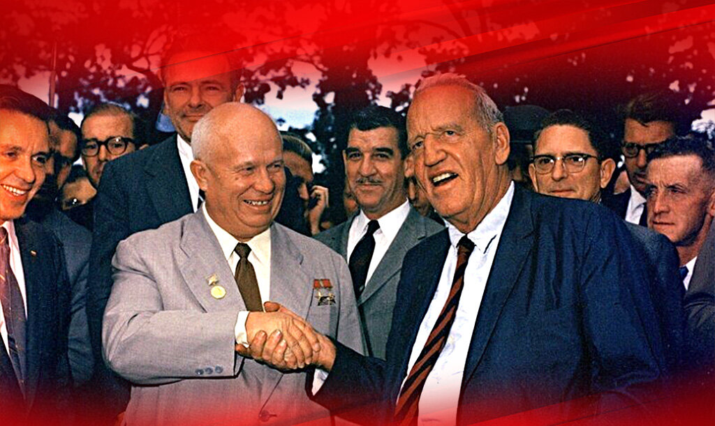 Н. Хрущёв и Б. Гарст на первом плане