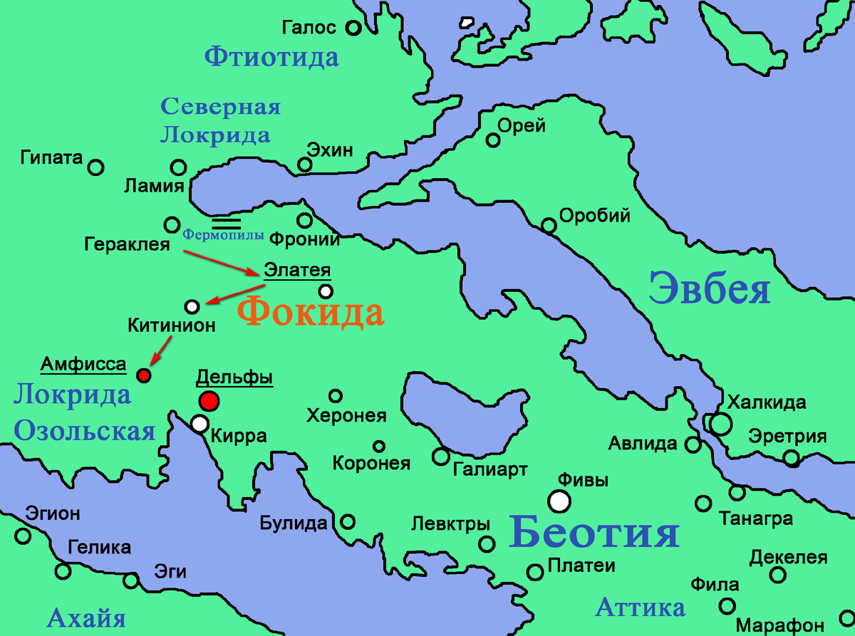 Поход в Среднюю Грецию. Разрушение Амфиссы
Файл: Middle Greece. Flanker, GNU Free Documentation License