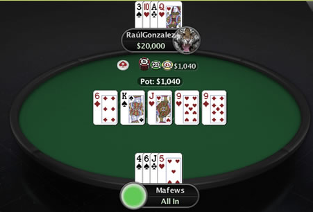 Финальная раздача турнира SCOOP-2016 по омахе, победа принесла RaúlGonzalez $105,000.