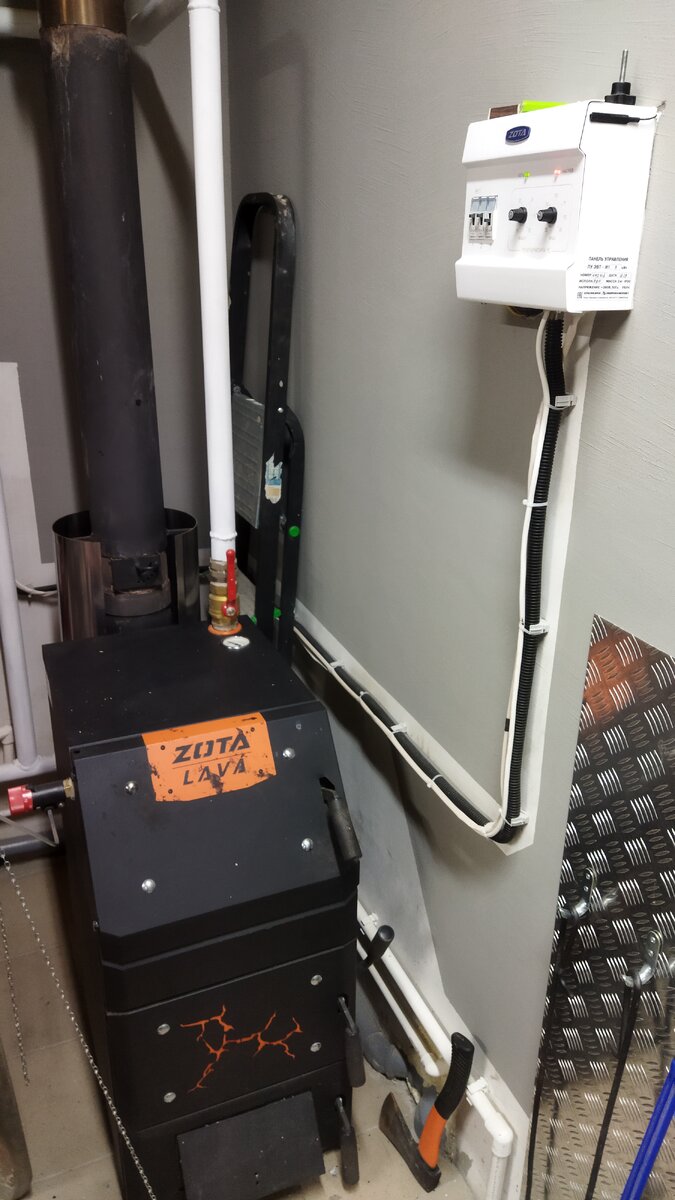 Твердотопливный котел + электрокотел