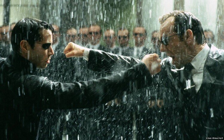 Нео и агенты Смиты ("Матрица: Революция")