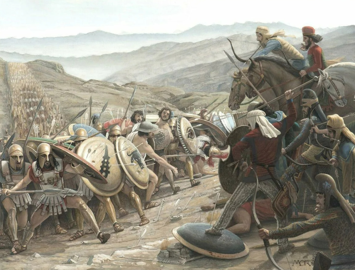 На этой картине древние афганцы отражают нашествие войск Александра Македонского.