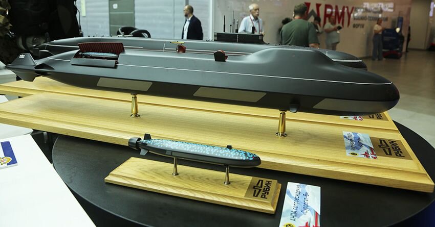 Макет АПЛ «Арктур» с АНПА «Суррогат-В» / Источник изображения: Фото «СТАТУС-АРМС»