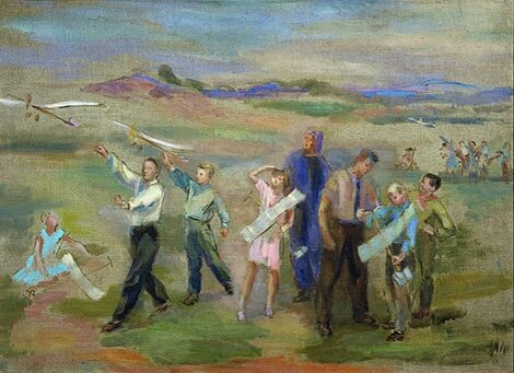 Л.Я. Тимошенко «Запуск планеров», 1937 © МИСП