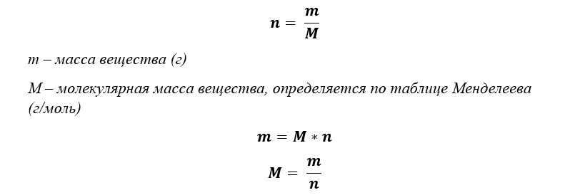 Как найти объем, если знаешь количество молекул?