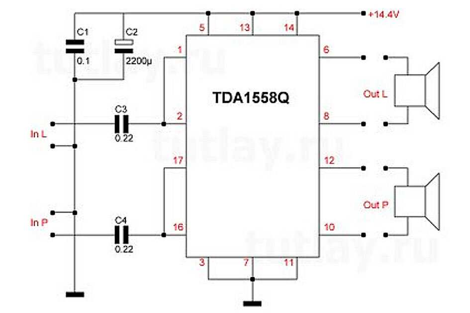 Tda7497 схема усилителя