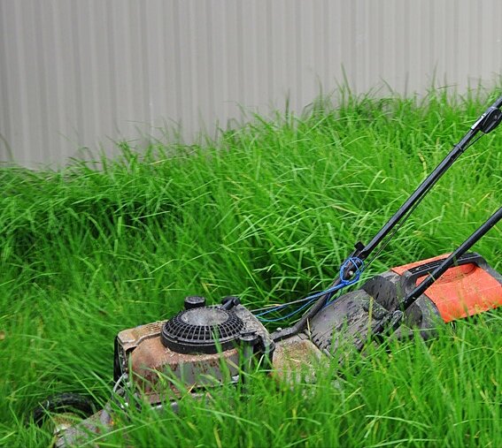 Неправильное использование газонокосилки